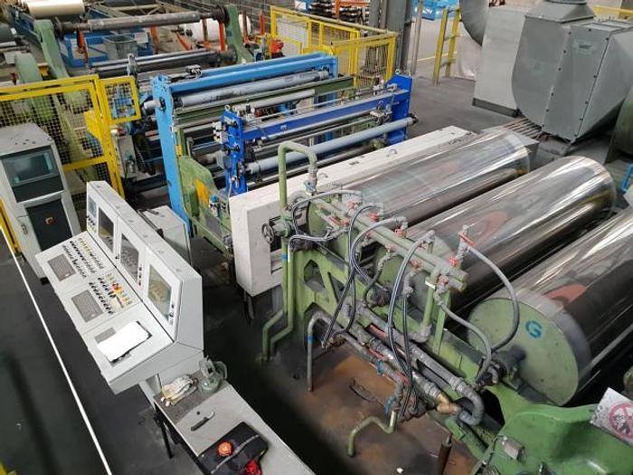 Used 1966 Berstorff 2440 x 850mm 4 roll inverted L