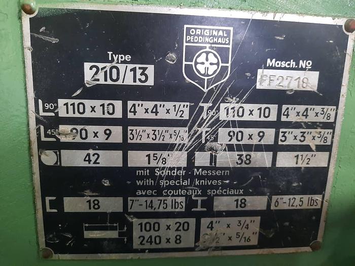 Used Peddinghaus, profile steel shears with punch -Type: 210 Super 13