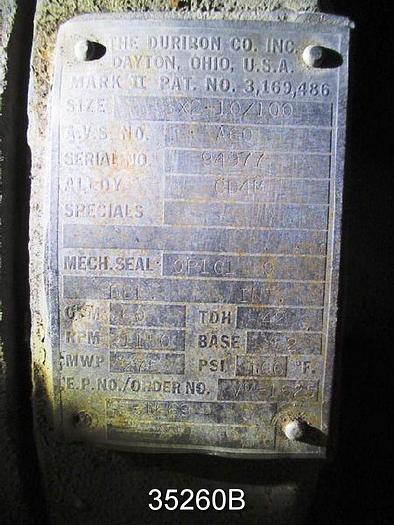 Used Durco Mark II 2x3x10 Pump #35260