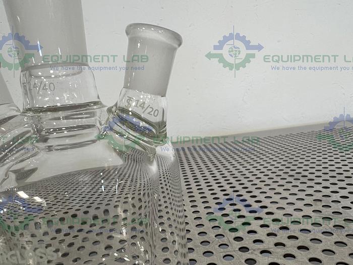 Used Chemglass 125 mL European Style 3-Neck Taper Jacketed Flask 24/40, 14/20