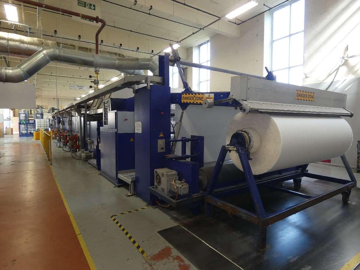 Used 1 x 2.4m Bruckner 8 Bay Gas Stenter with Impregnation padder, 2011