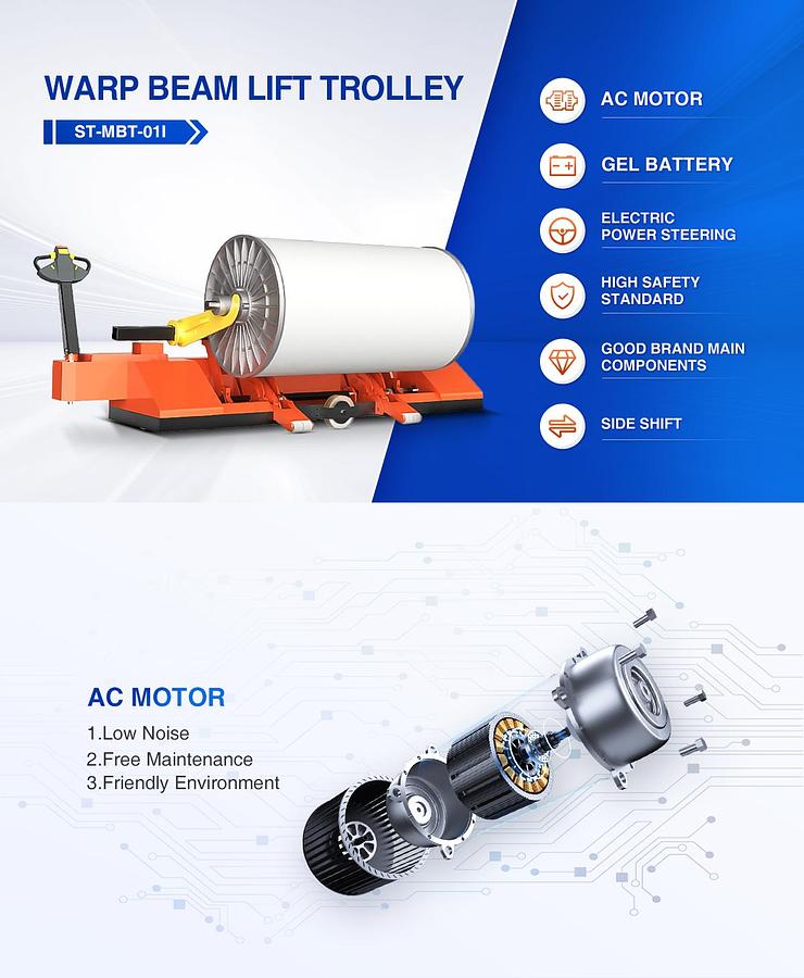 Weaving transport, Electric Warp Beam Carrier (Hook Type), G5-MBT-01I