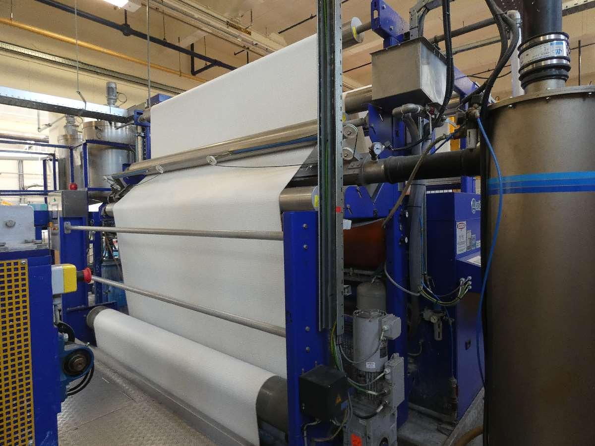 Used 1 x 2.4m Bruckner 8 Bay Gas Stenter with Impregnation padder, 2011
