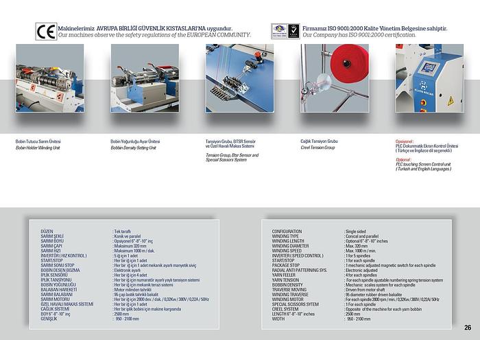 Winding , Assembly winder or Yarn Doubling for up to 6 yarns, E1-CLM01, (New)
