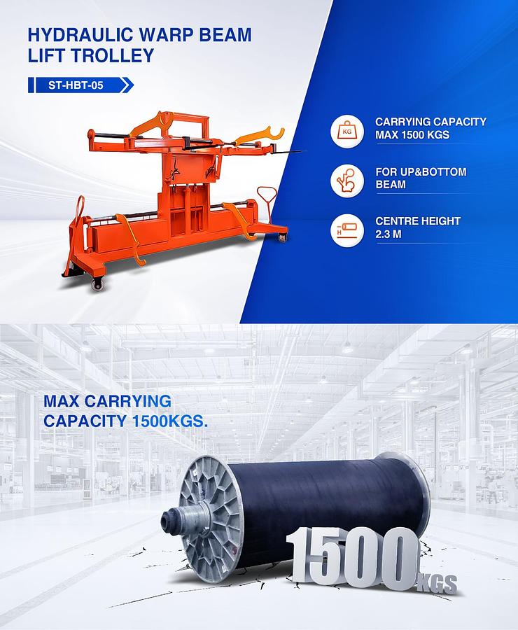 Weaving transport, Hydraulic Warp Beam Lift Trolley, G5-HBT-05