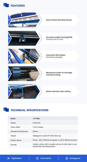 Carpet and Industrial Fabric Cross-Cutting and Rolling Machine