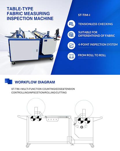 Table Fabric Inspection, Re-rolling and Cutting machine