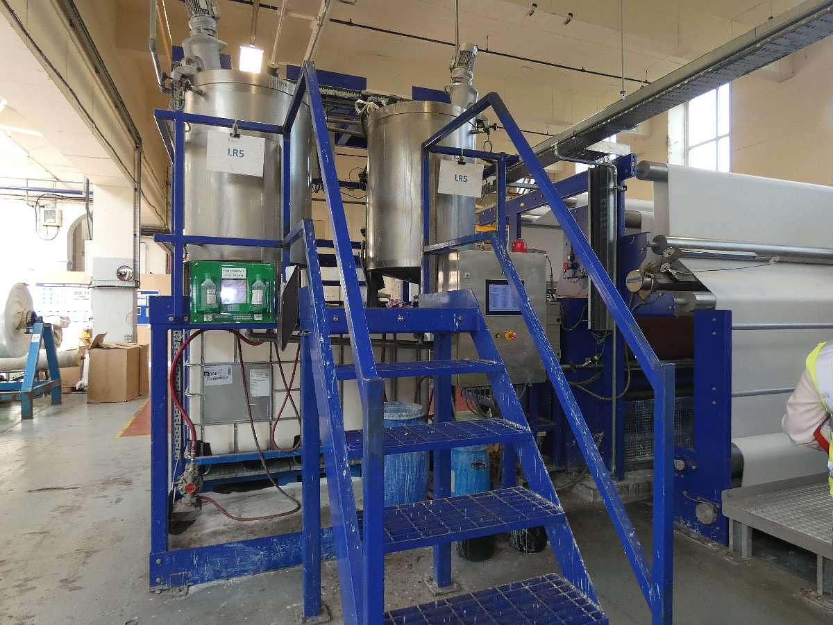 Used 1 x 2.4m Bruckner 8 Bay Gas Stenter with Impregnation padder, 2011