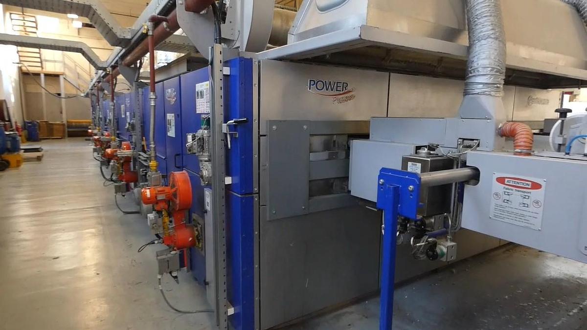 Used 1 x 2.4m Bruckner 8 Bay Gas Stenter with Impregnation padder, 2011