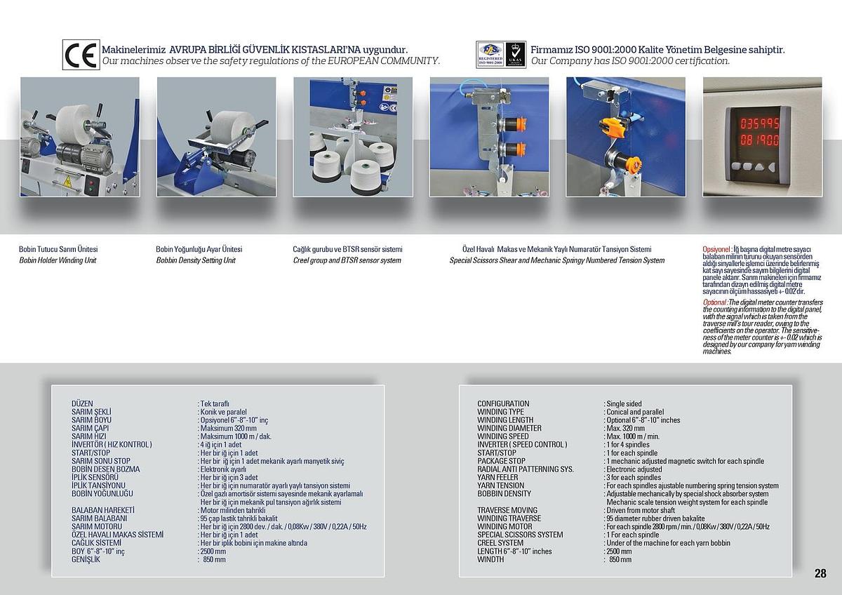 Winding , Assembly winder or Yarn Doubling for up to 4 yarns, E1-KTLM03 (New)