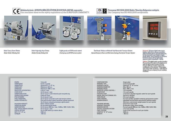 Winding , Assembly winder or Yarn Doubling for up to 6 yarns, E1-CLM01, (New)