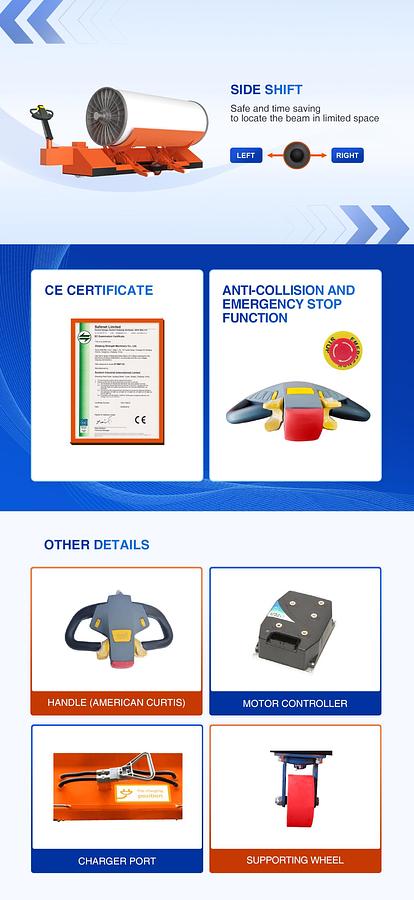 Weaving transport, Electric Warp Beam Lift Trolley (Cradle Type), G5-MBT-01II (New)