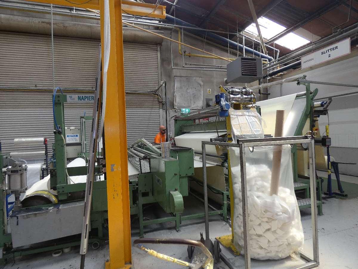 Used 1 x 2.5m Napier Longitudinal Slitter and Cross Cutter, 1999