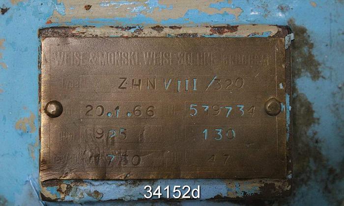 Used Weise ZHNVIII/320 Pump, 6x6x15 #34152