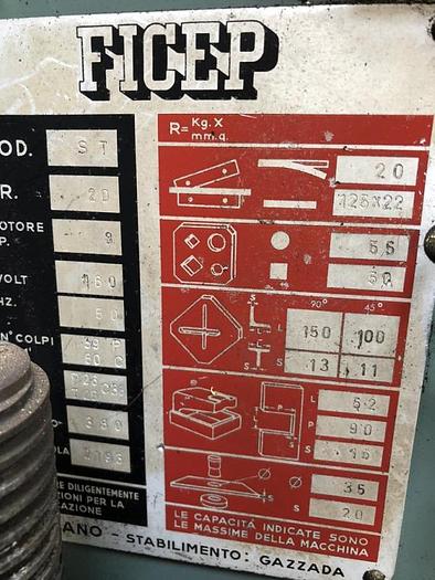 Usato PUNZONATRICE N° 11 FICEP MOD. ST 20