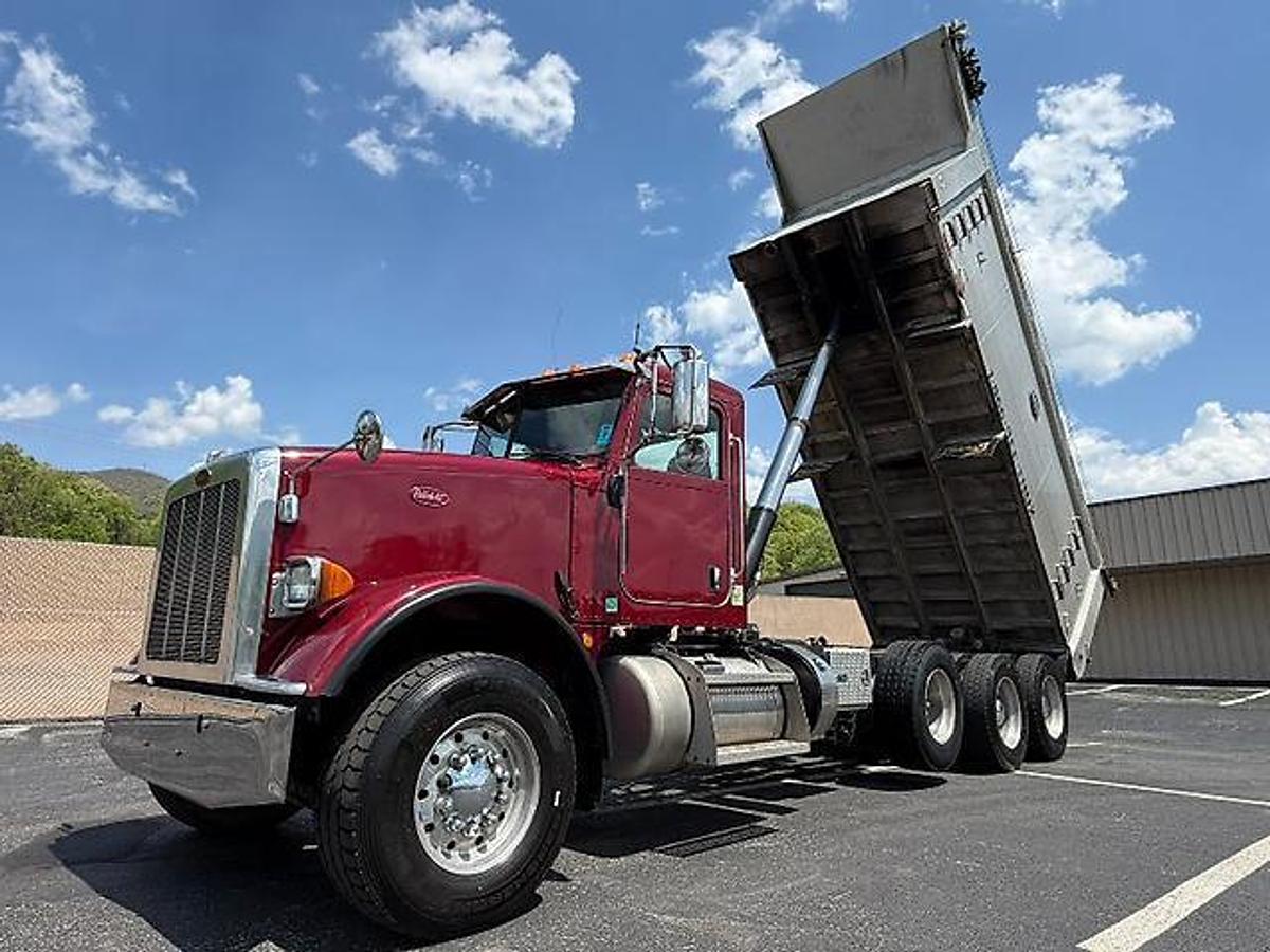Used 2015 PETERBILT 367 FACTORY TRI-AXLE DUMP TRUCK MAC ALUM DUMP BED