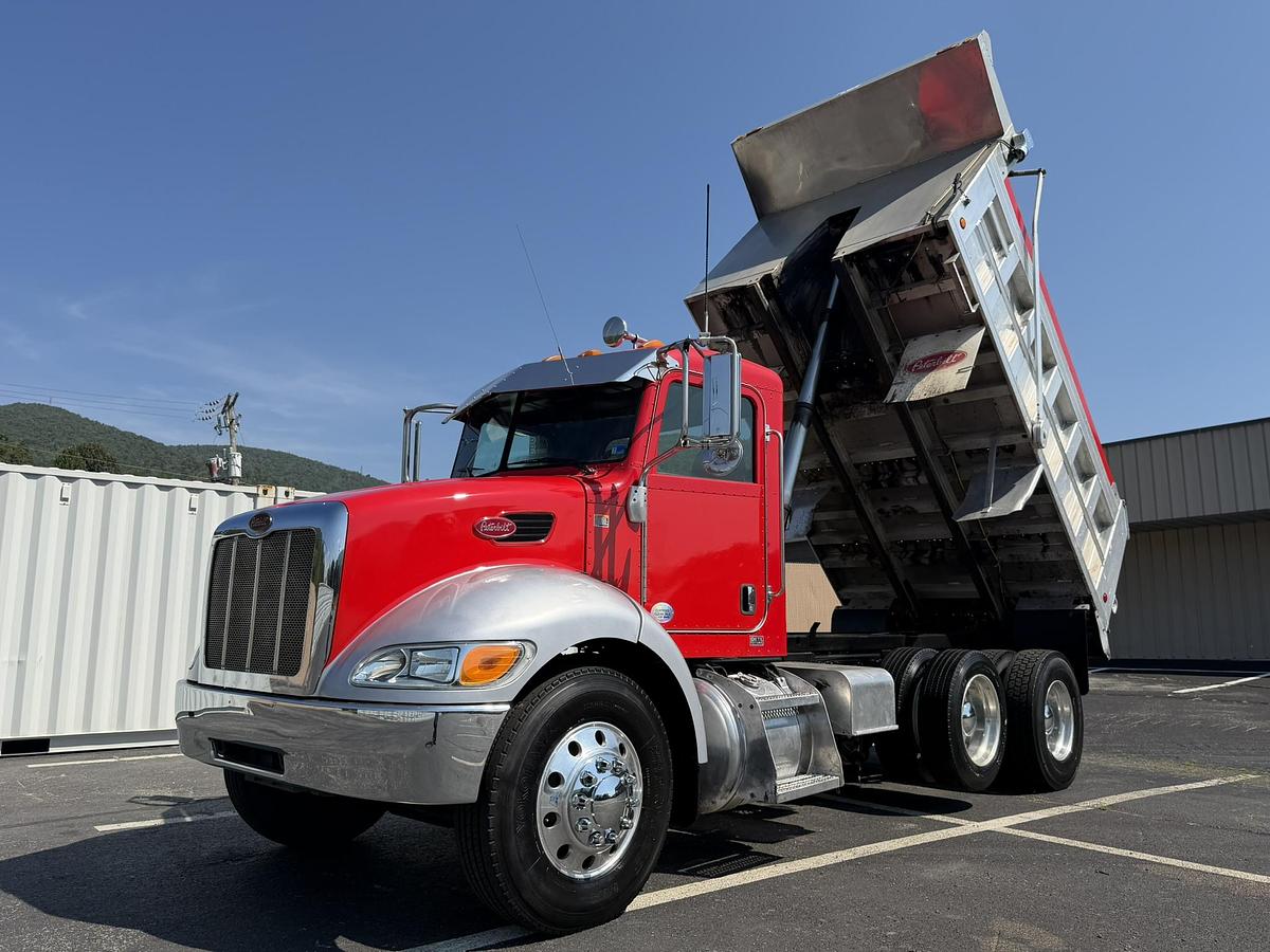 Used 2011 Peterbilt 337 Single Axle Dump Truck With Lift Drop Axle Cummins 8.3L,Allison Automatic, Pintle Hitch