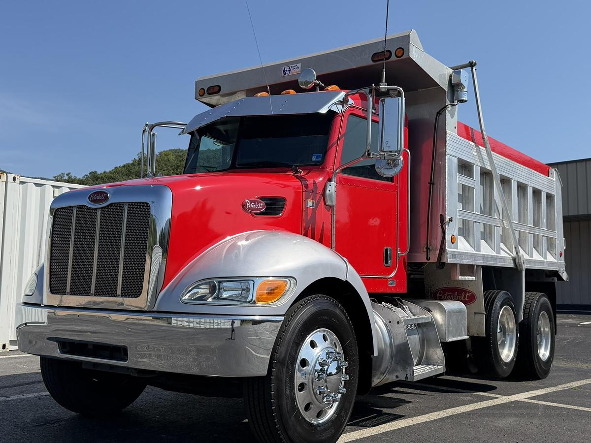 Used 2011 Peterbilt 337 Single Axle Dump Truck With Lift Drop Axle Cummins 8.3L,Allison Automatic, Pintle Hitch