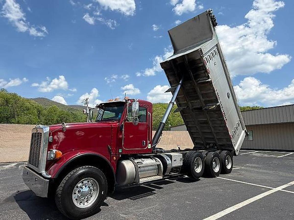 Used 2015 PETERBILT 367 FACTORY TRI-AXLE DUMP TRUCK MAC ALUM DUMP BED