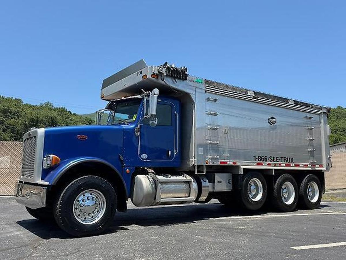 Used 2014 PETERBILT 367 FACTORY TRI-AXLE DUMP TRUCK MAC ALUM DUMP BED