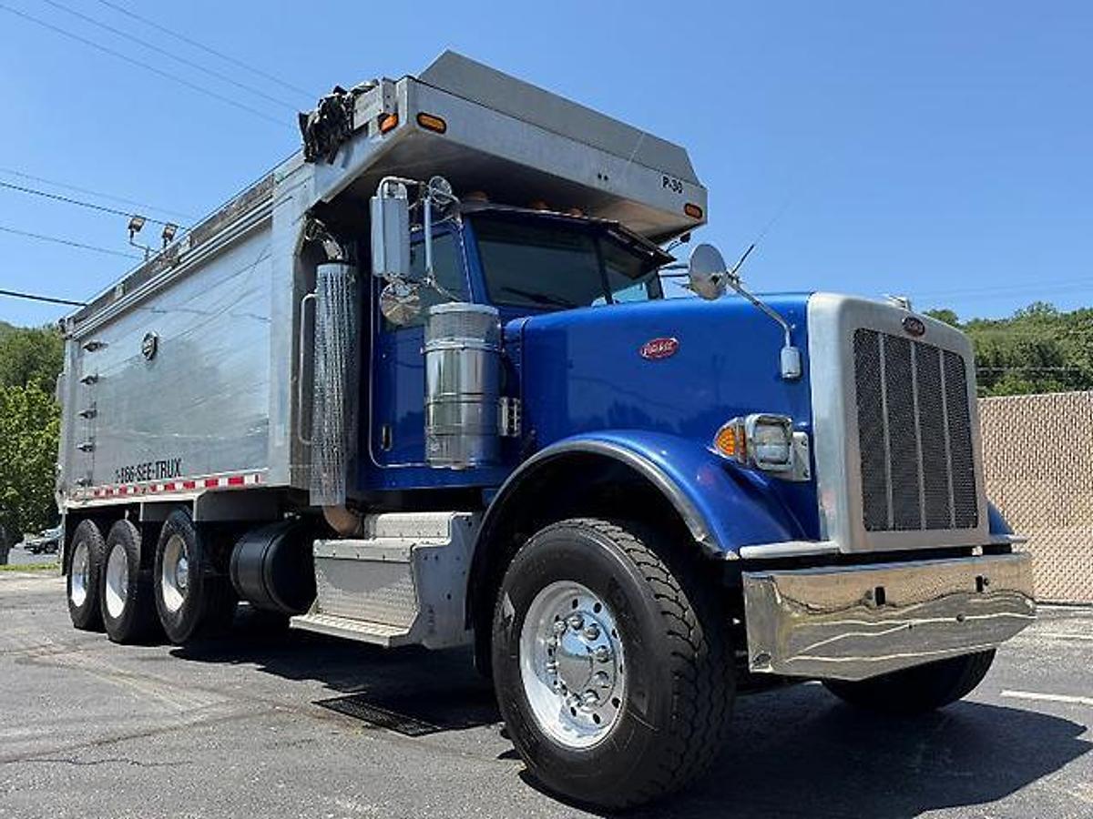 Used 2014 PETERBILT 367 FACTORY TRI-AXLE DUMP TRUCK MAC ALUM DUMP BED