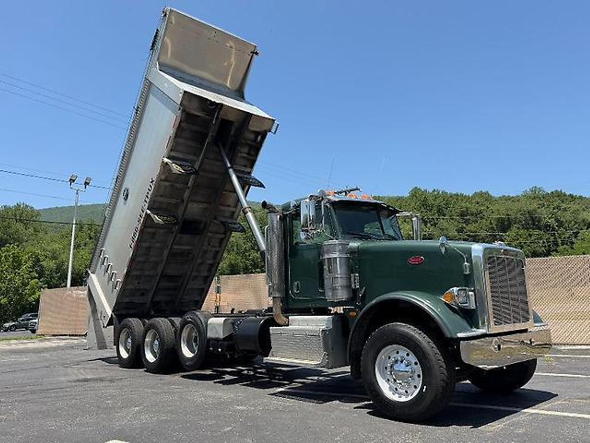 Used 2015 PETERBILT 367 FACTORY TRI-AXLE DUMP TRUCK MAC ALUM DUMP BED