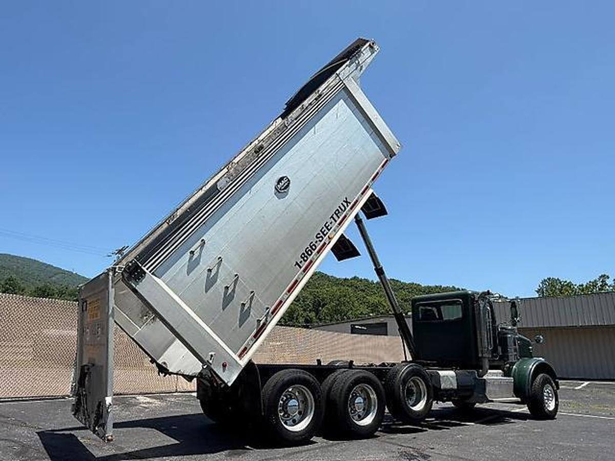 Used 2015 PETERBILT 367 FACTORY TRI-AXLE DUMP TRUCK MAC ALUM DUMP BED