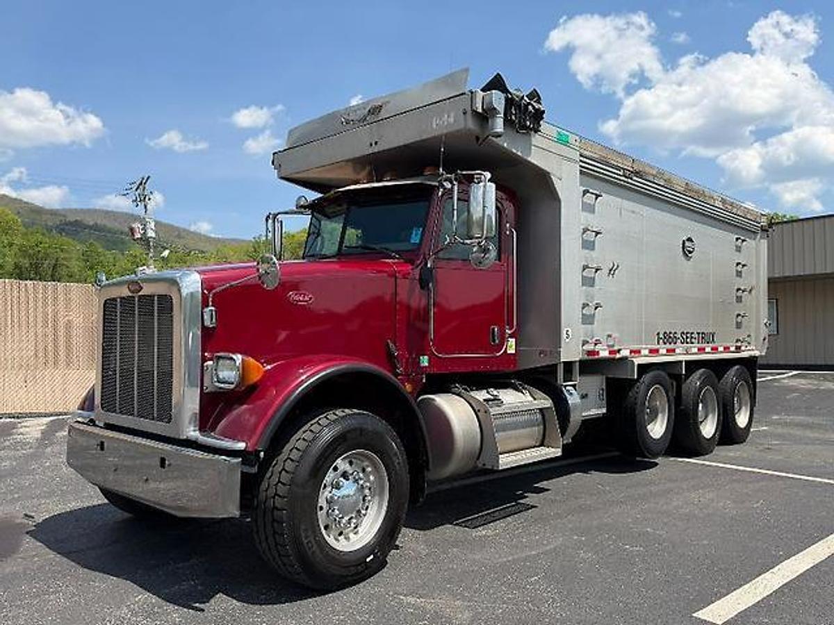 Used 2015 PETERBILT 367 FACTORY TRI-AXLE DUMP TRUCK MAC ALUM DUMP BED