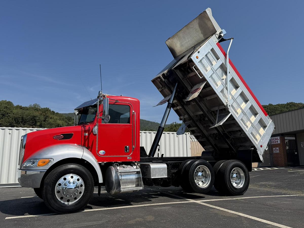 Used 2011 Peterbilt 337 Single Axle Dump Truck With Lift Drop Axle Cummins 8.3L,Allison Automatic, Pintle Hitch 
