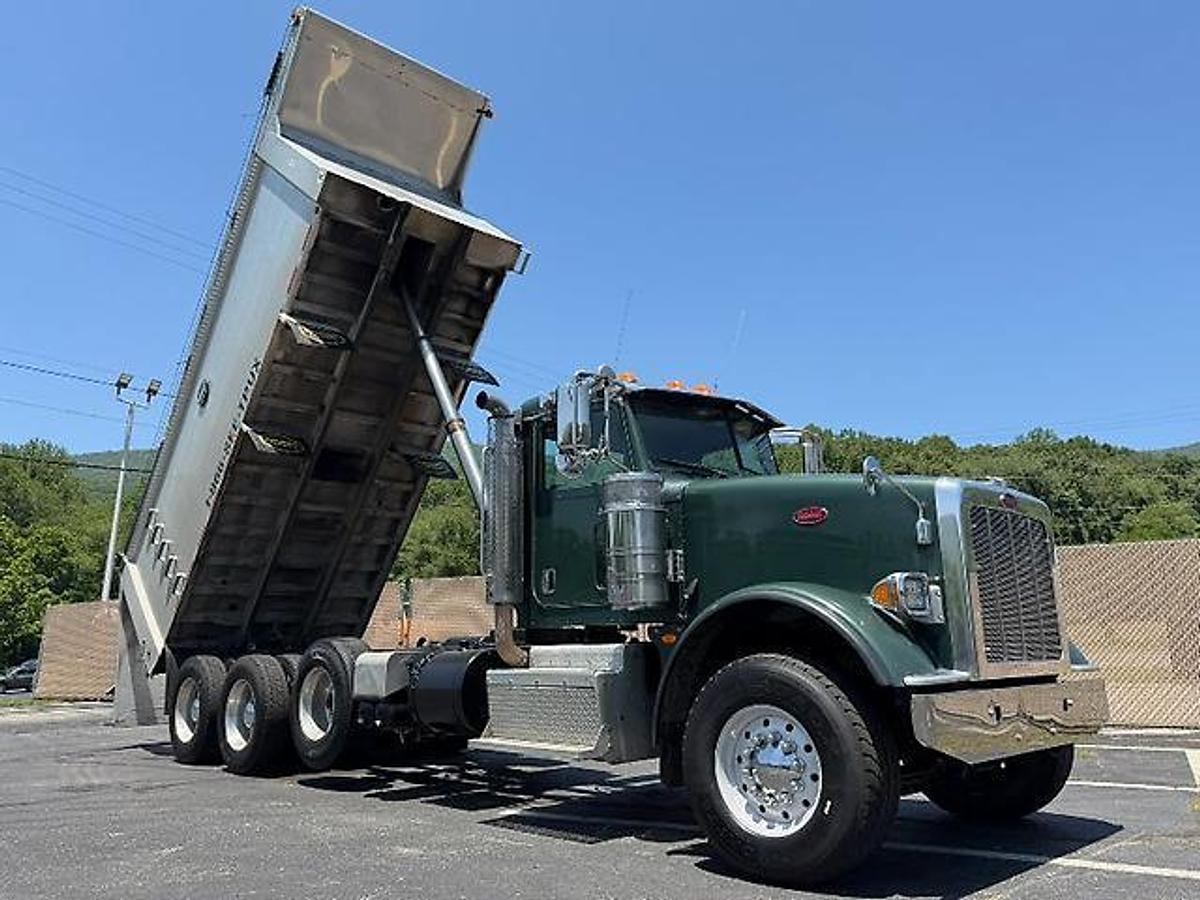 Used 2015 PETERBILT 367 FACTORY TRI-AXLE DUMP TRUCK MAC ALUM DUMP BED