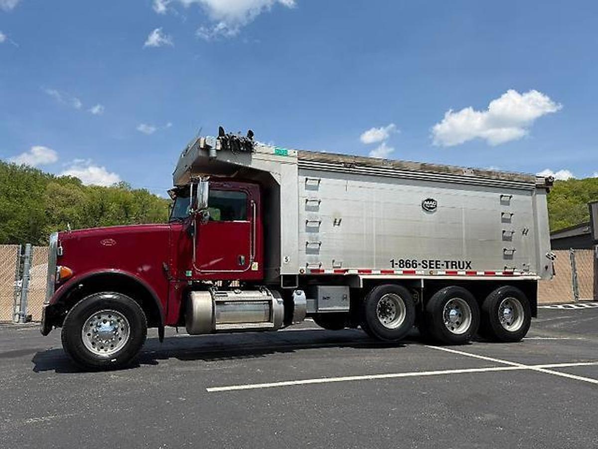 Used 2015 PETERBILT 367 FACTORY TRI-AXLE DUMP TRUCK MAC ALUM DUMP BED