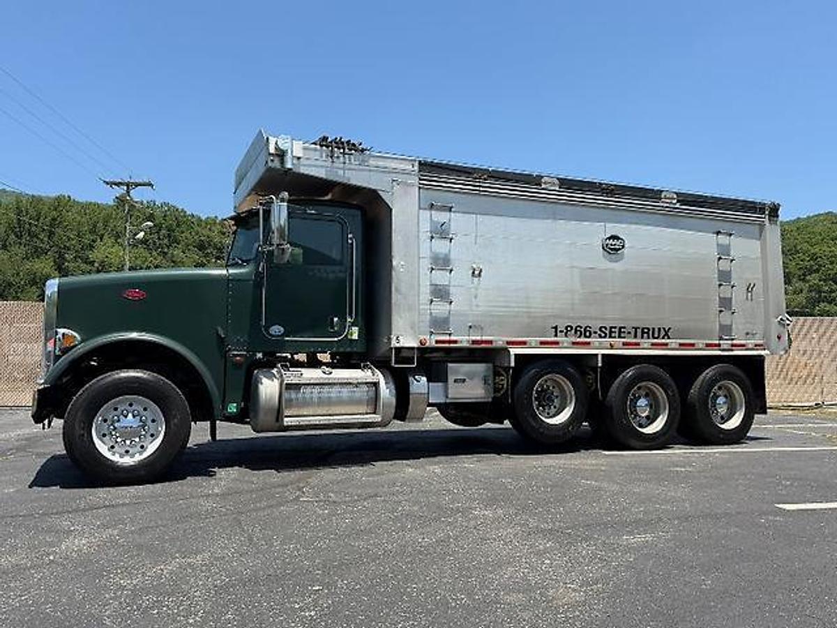 Used 2015 PETERBILT 367 FACTORY TRI-AXLE DUMP TRUCK MAC ALUM DUMP BED