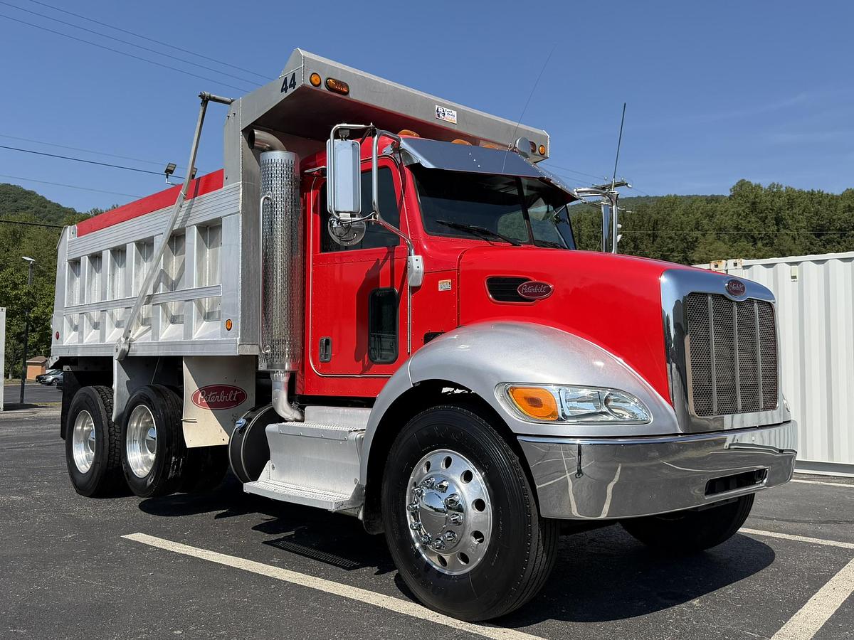 Used 2011 Peterbilt 337 Single Axle Dump Truck With Lift Drop Axle Cummins 8.3L,Allison Automatic, Pintle Hitch