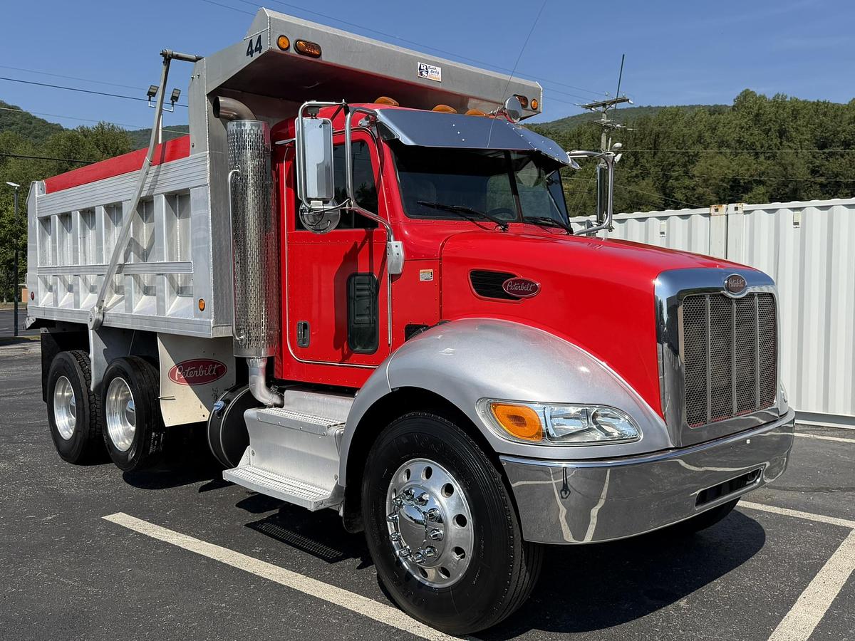 Used 2011 Peterbilt 337 Single Axle Dump Truck With Lift Drop Axle Cummins 8.3L,Allison Automatic, Pintle Hitch