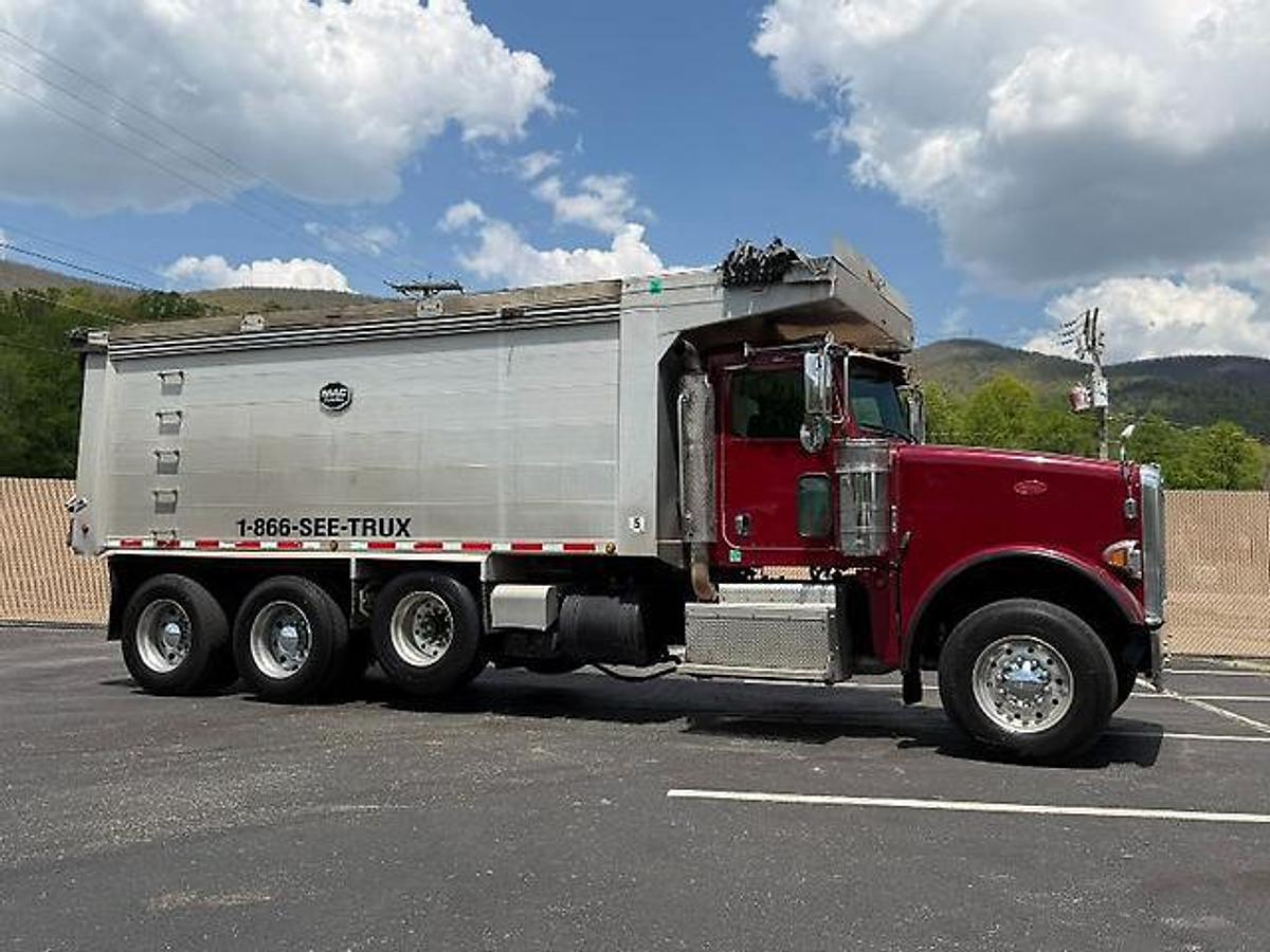 Used 2015 PETERBILT 367 FACTORY TRI-AXLE DUMP TRUCK MAC ALUM DUMP BED