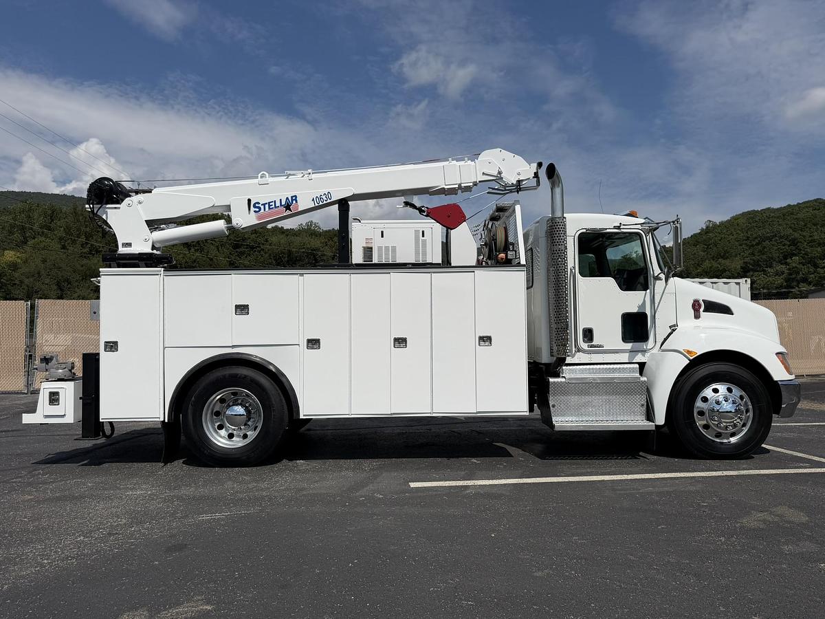 Used 2015 KENWORTH T370 SERVICE TRUCK STELLAR 10630 CRANE MILLER ENPAK KNAPHEIDE 14 FT BODY