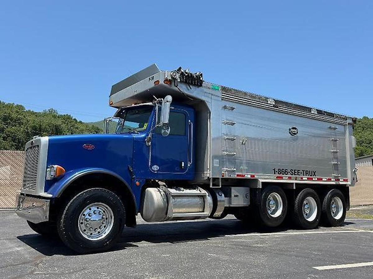 Used 2014 PETERBILT 367 FACTORY TRI-AXLE DUMP TRUCK MAC ALUM DUMP BED