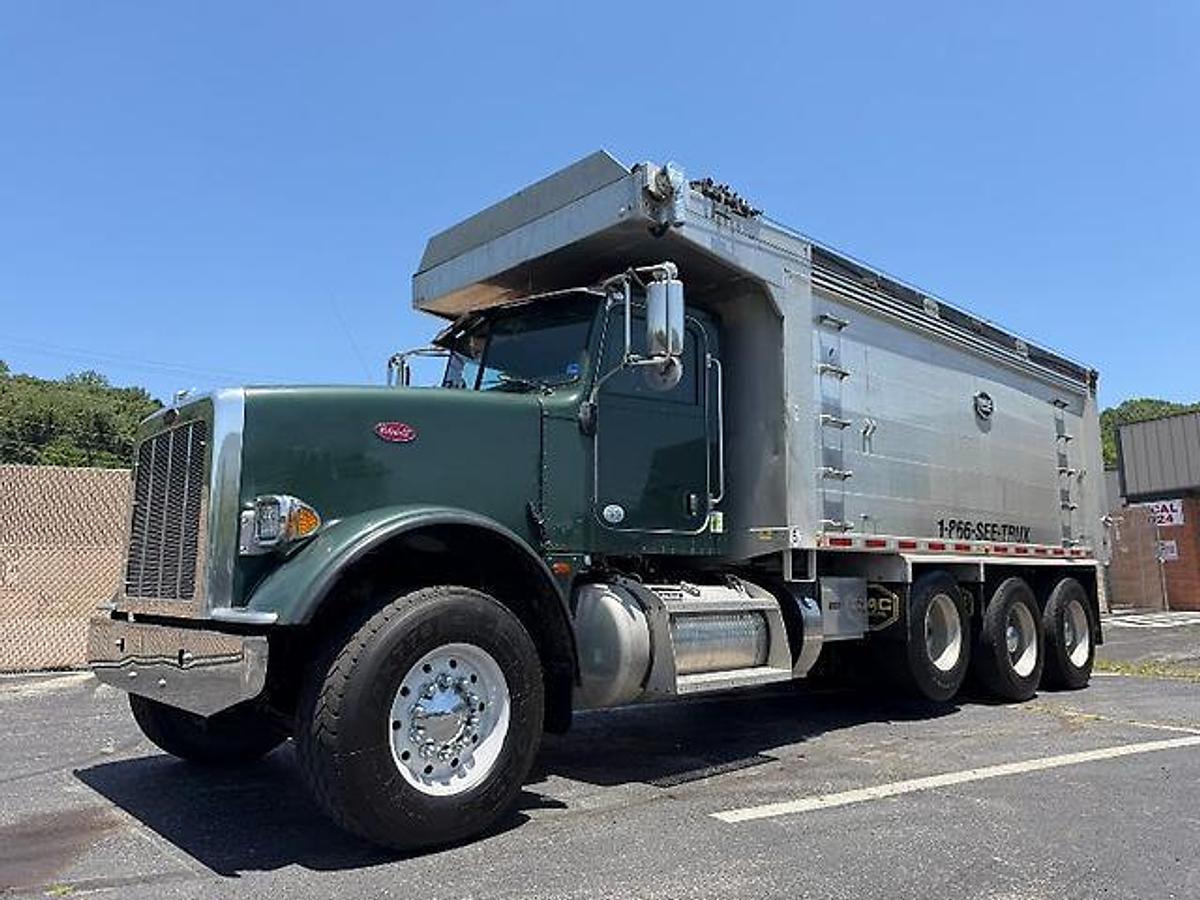 Used 2015 PETERBILT 367 FACTORY TRI-AXLE DUMP TRUCK MAC ALUM DUMP BED
