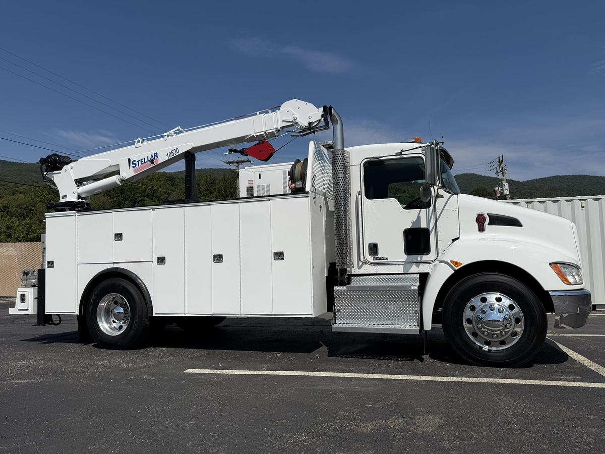 Used 2015 KENWORTH T370 SERVICE TRUCK STELLAR 10630 CRANE MILLER ENPAK KNAPHEIDE 14 FT BODY