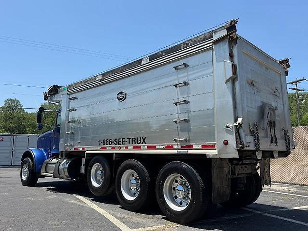 Used 2014 PETERBILT 367 FACTORY TRI-AXLE DUMP TRUCK MAC ALUM DUMP BED