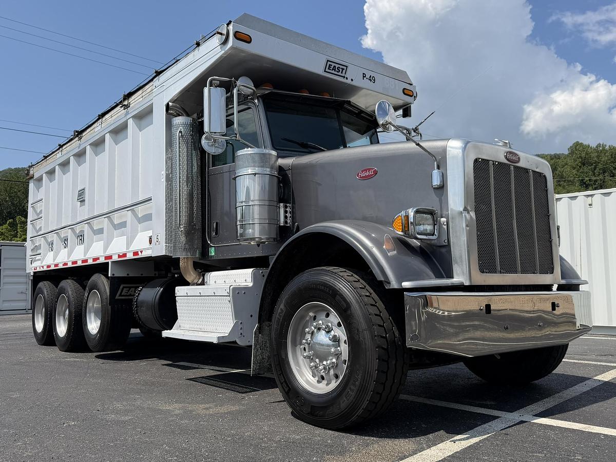Used 2013 PETERBILT 367 FACTORY TRI-AXLE DUMP TRUCK EAST ALUM DUMP BED
