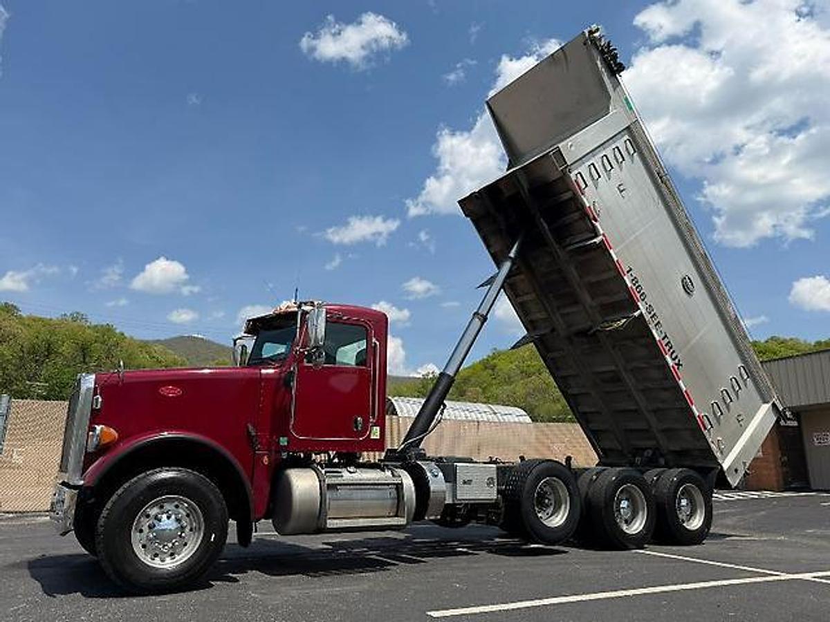 Used 2015 PETERBILT 367 FACTORY TRI-AXLE DUMP TRUCK MAC ALUM DUMP BED