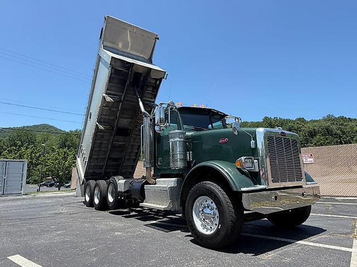 Used 2015 PETERBILT 367 FACTORY TRI-AXLE DUMP TRUCK MAC ALUM DUMP BED
