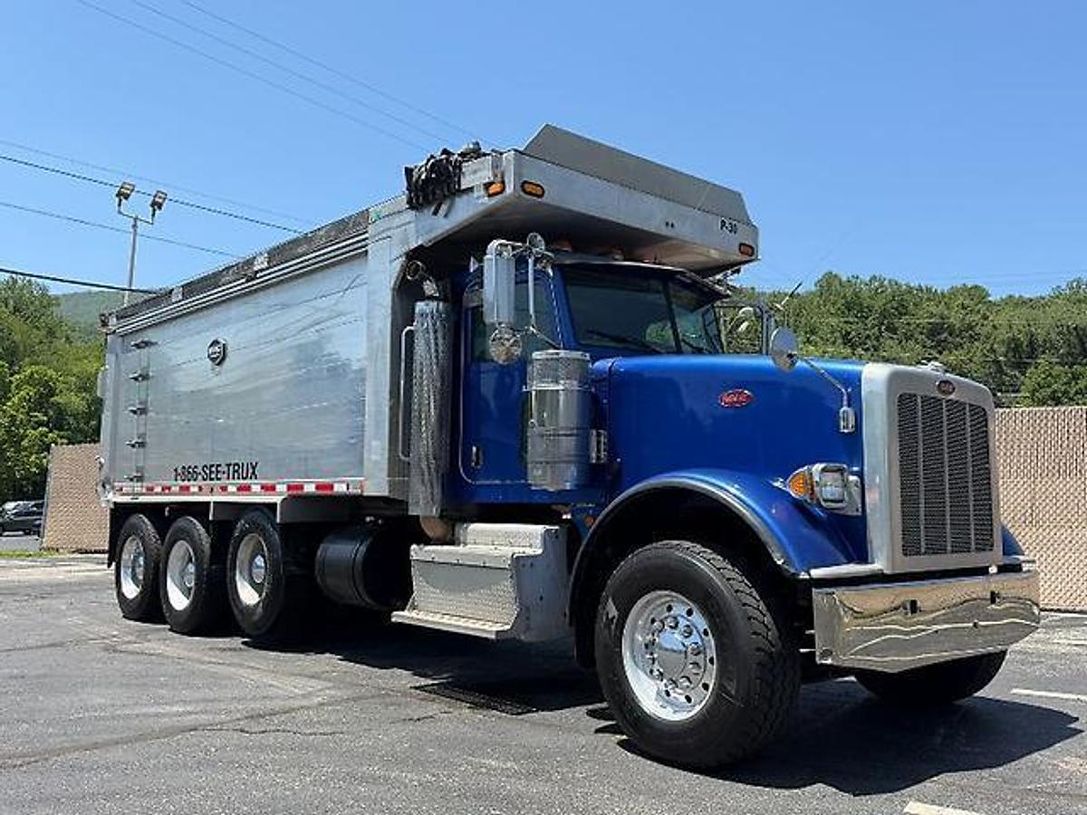 Used 2014 PETERBILT 367 FACTORY TRI-AXLE DUMP TRUCK MAC ALUM DUMP BED