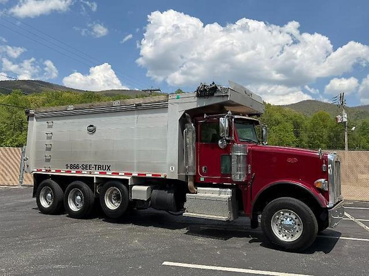 Used 2015 PETERBILT 367 FACTORY TRI-AXLE DUMP TRUCK MAC ALUM DUMP BED
