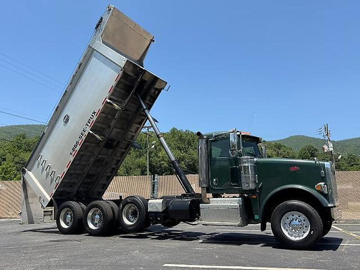 Used 2015 PETERBILT 367 FACTORY TRI-AXLE DUMP TRUCK MAC ALUM DUMP BED