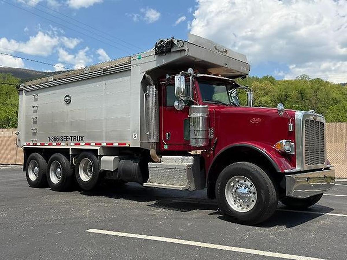 Used 2015 PETERBILT 367 FACTORY TRI-AXLE DUMP TRUCK MAC ALUM DUMP BED