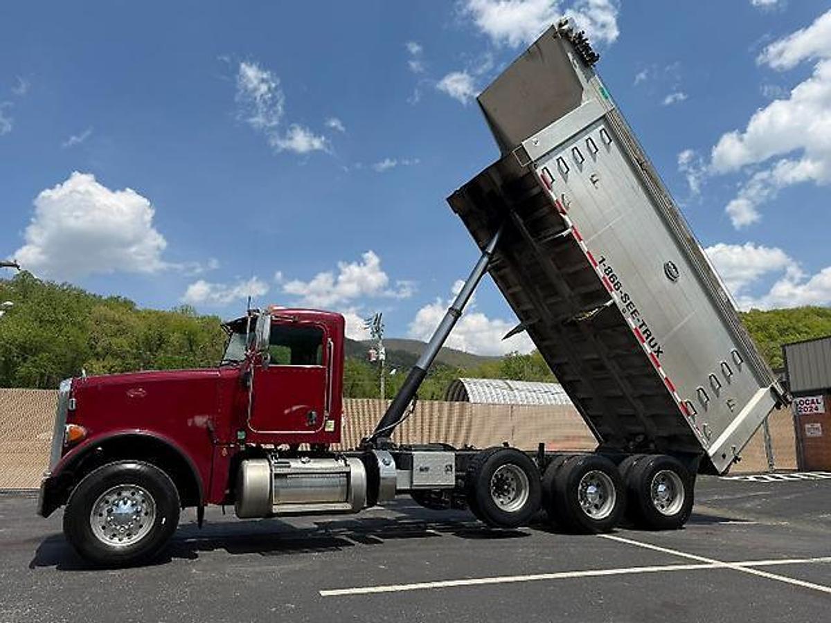 Used 2015 PETERBILT 367 FACTORY TRI-AXLE DUMP TRUCK MAC ALUM DUMP BED