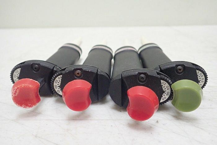 Used Lot of 4 Oxford 10-50 40-200 50-200 µL Sampler System Adjustable Pipettes