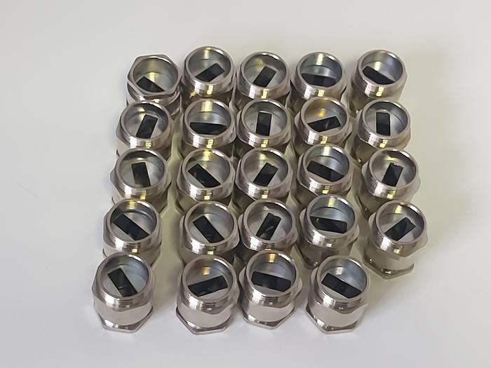 9 Stück Flachkabelverschraubung, MS vernickelt, PG21, 12x30mm, Lütze neuwertig